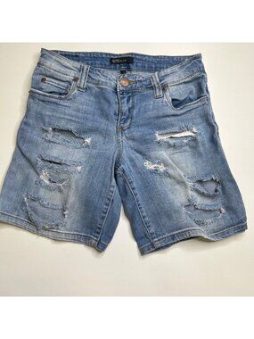 #961 STS Blue Size 1 Distressed Light Wash Denim Shorts With Raw Hem
